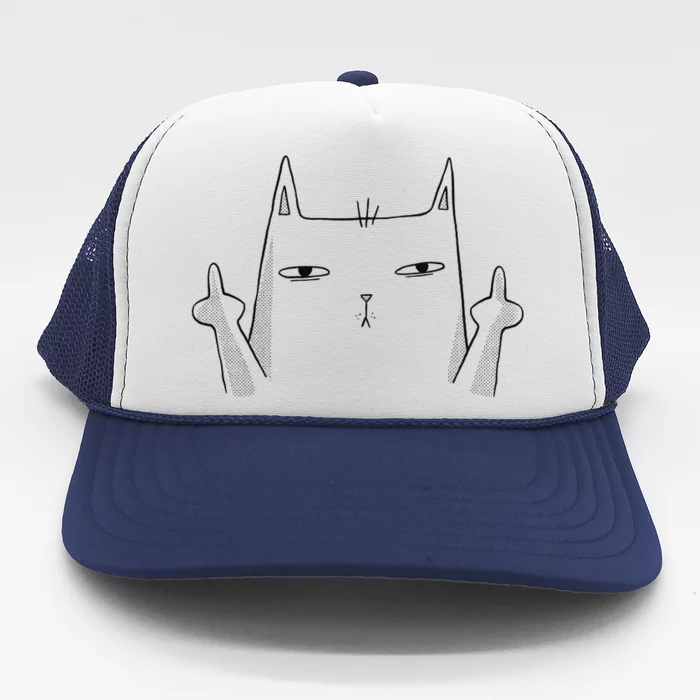 Middle Finger Cat Trucker Hat