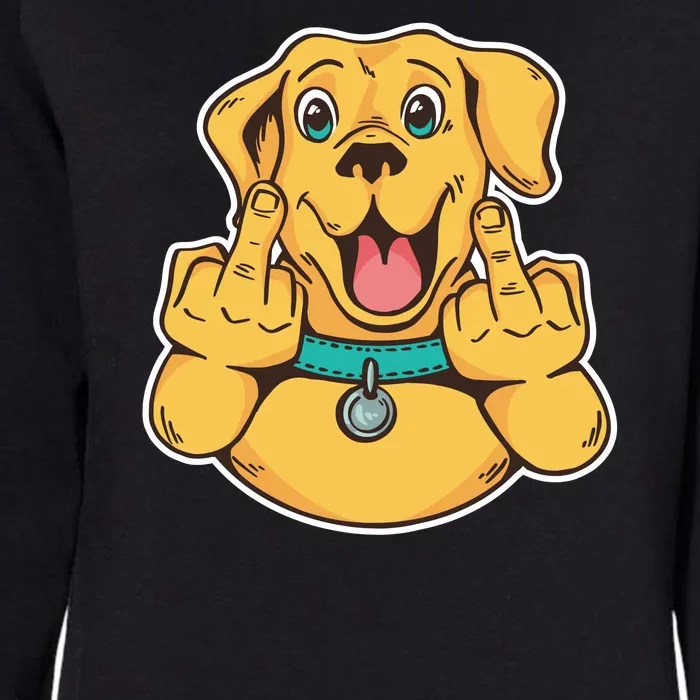 Middle Finger Dog Womens California Wash Sweatshirt