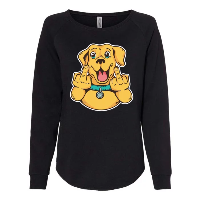 Middle Finger Dog Womens California Wash Sweatshirt