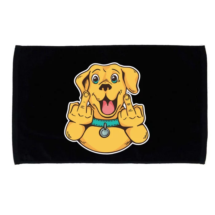 Middle Finger Dog Microfiber Hand Towel