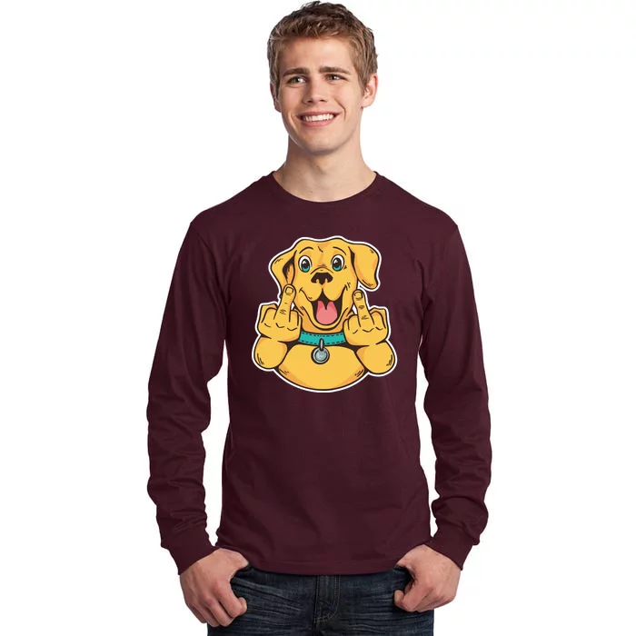 Middle Finger Dog Tall Long Sleeve T-Shirt