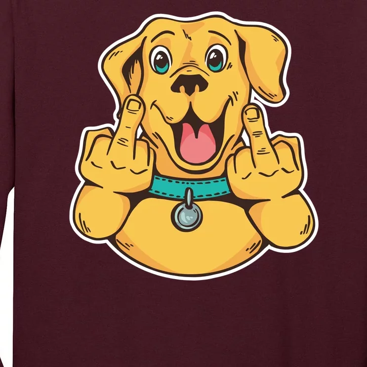 Middle Finger Dog Tall Long Sleeve T-Shirt