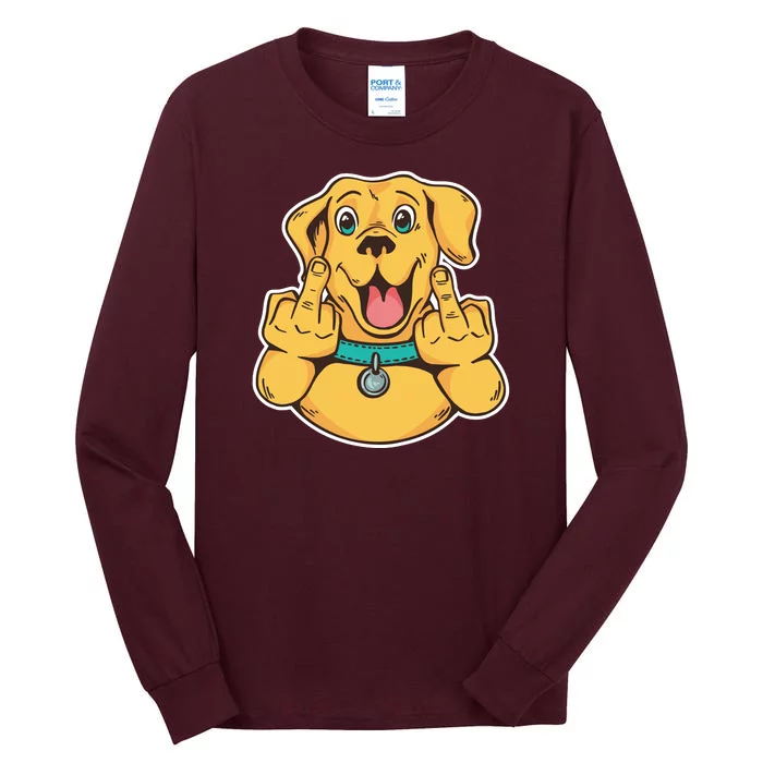 Middle Finger Dog Tall Long Sleeve T-Shirt