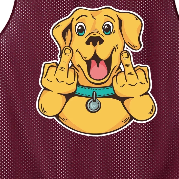 Middle Finger Dog Mesh Reversible Basketball Jersey Tank