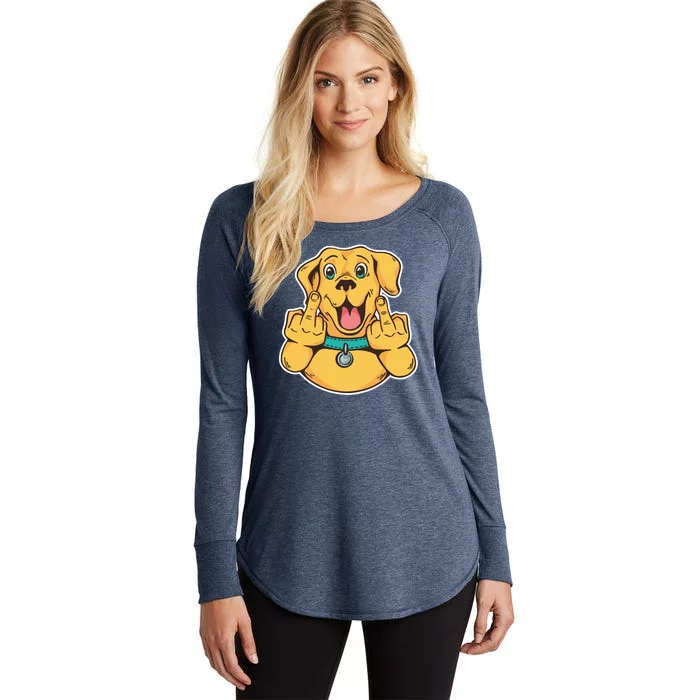 Middle Finger Dog Women's Perfect Tri Tunic Long Sleeve Shirt