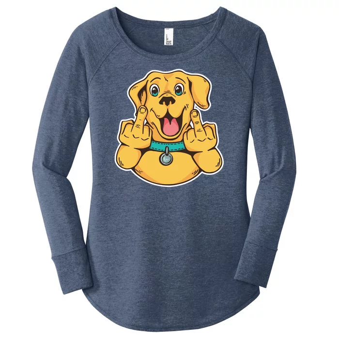 Middle Finger Dog Women's Perfect Tri Tunic Long Sleeve Shirt