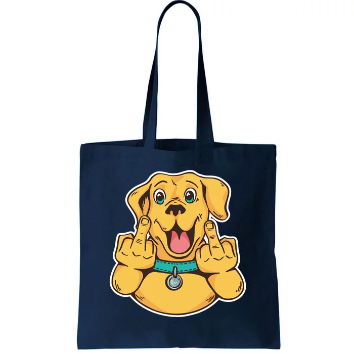 Middle Finger Dog Tote Bag