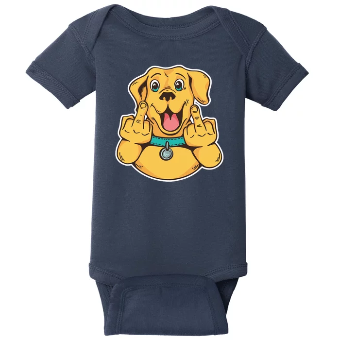 Middle Finger Dog Baby Bodysuit