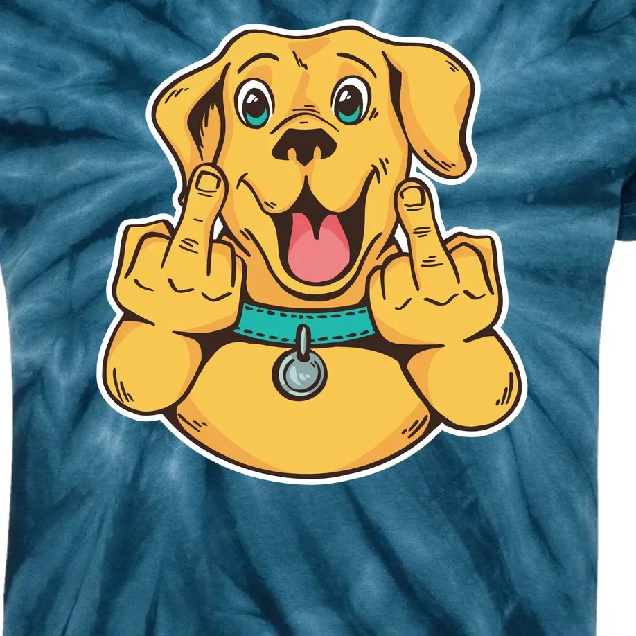 Middle Finger Dog Kids Tie-Dye T-Shirt