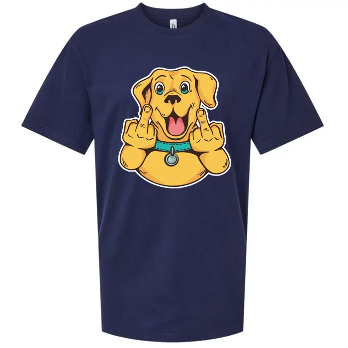 Middle Finger Dog Sueded Cloud Jersey T-Shirt