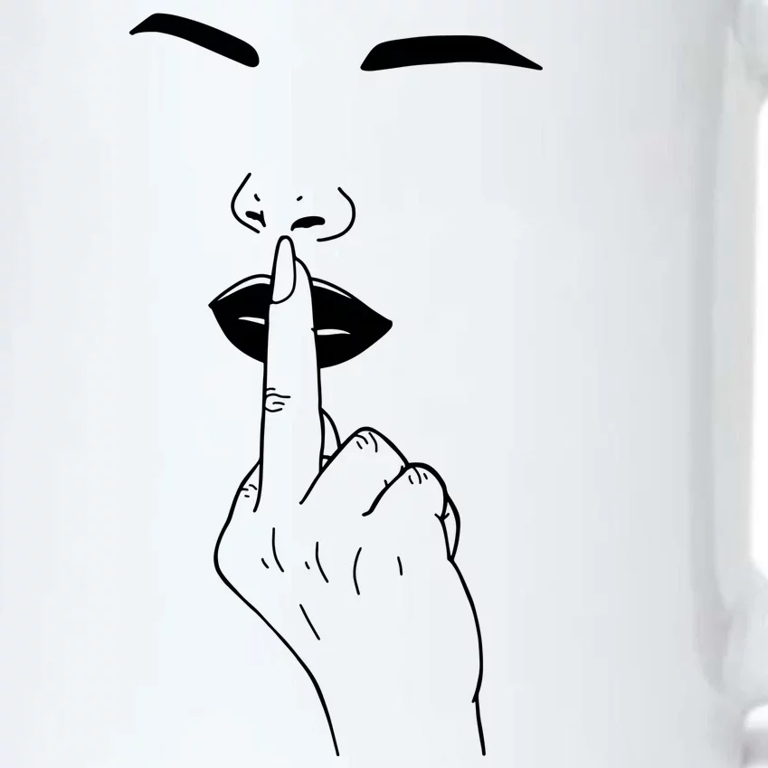 Middle Finger Lips Black Color Changing Mug