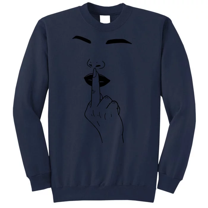 Middle Finger Lips Tall Sweatshirt