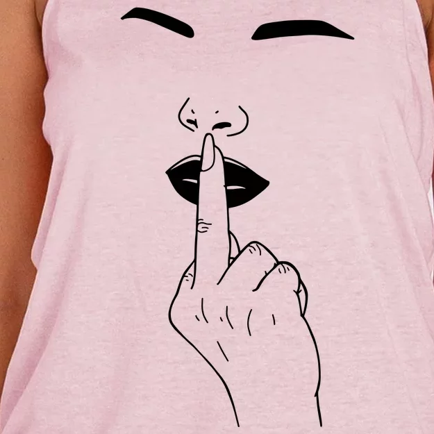 Middle Finger Lips Women's Knotted Racerback Tank