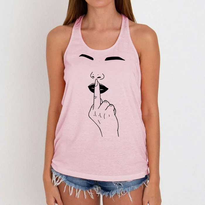 Middle Finger Lips Women's Knotted Racerback Tank