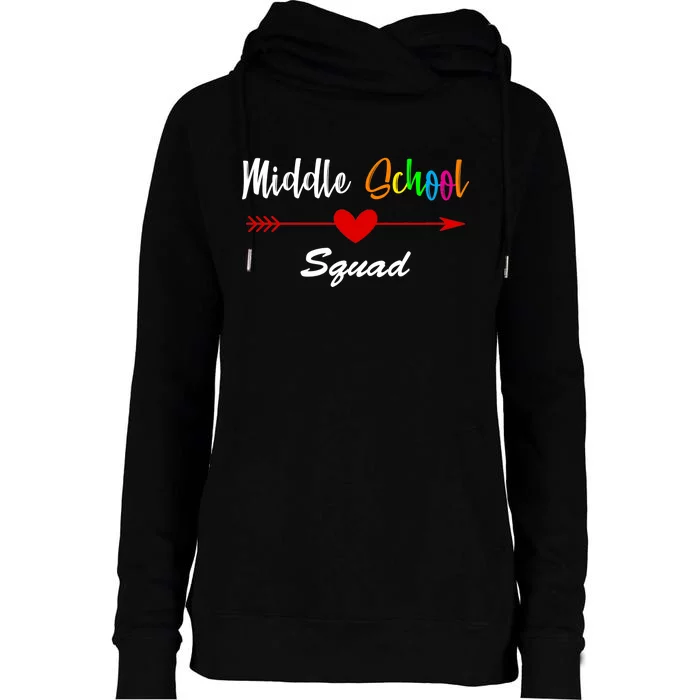 Middle School Squad Womens Funnel Neck Pullover Hood