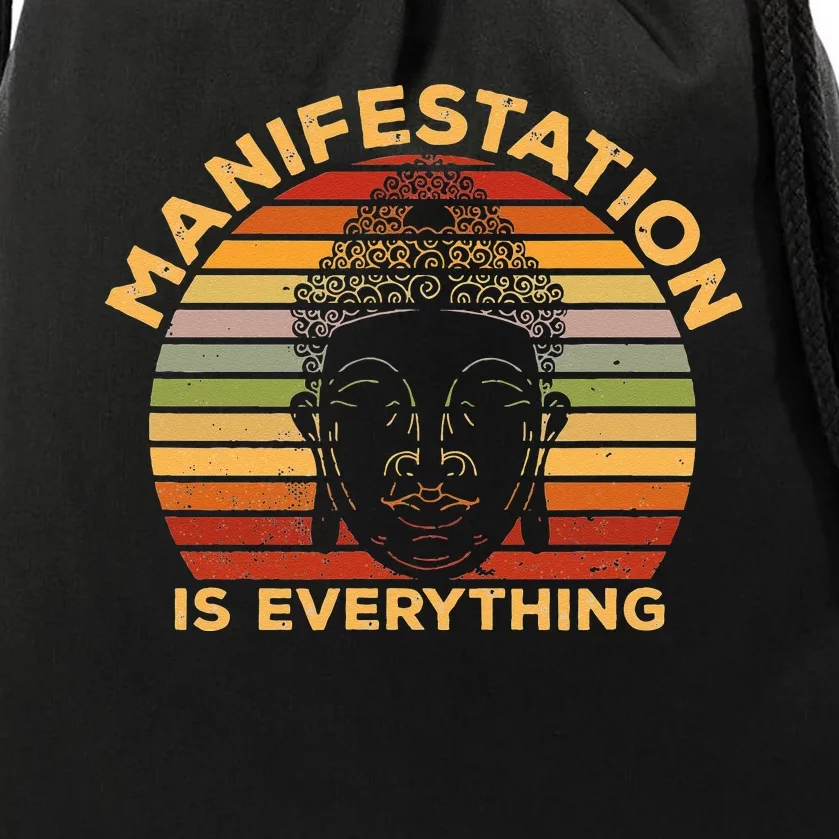 Manifestation Is Everything Law Of Attraction And Yoga Drawstring Bag