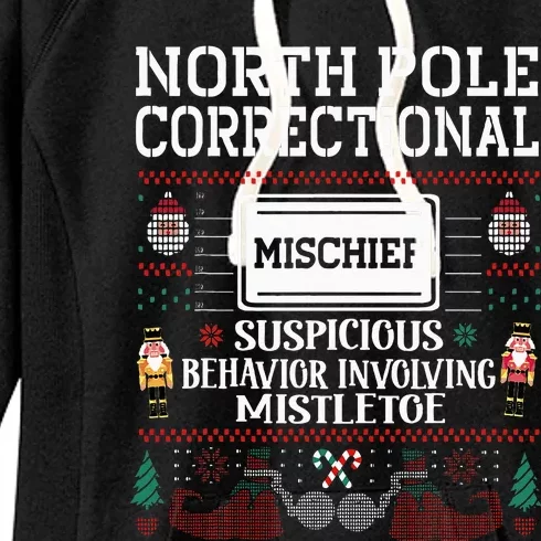 Mischief Inmate Elf Family Christmas Matching Pjs Sets Women's Fleece Hoodie