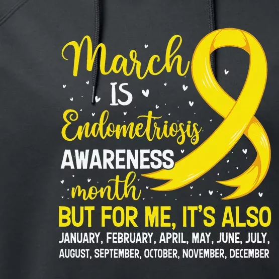 March Is Endometriosis Awareness Month Warrior Support Performance Fleece Hoodie