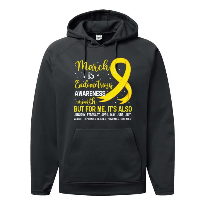 March Is Endometriosis Awareness Month Warrior Support Performance Fleece Hoodie