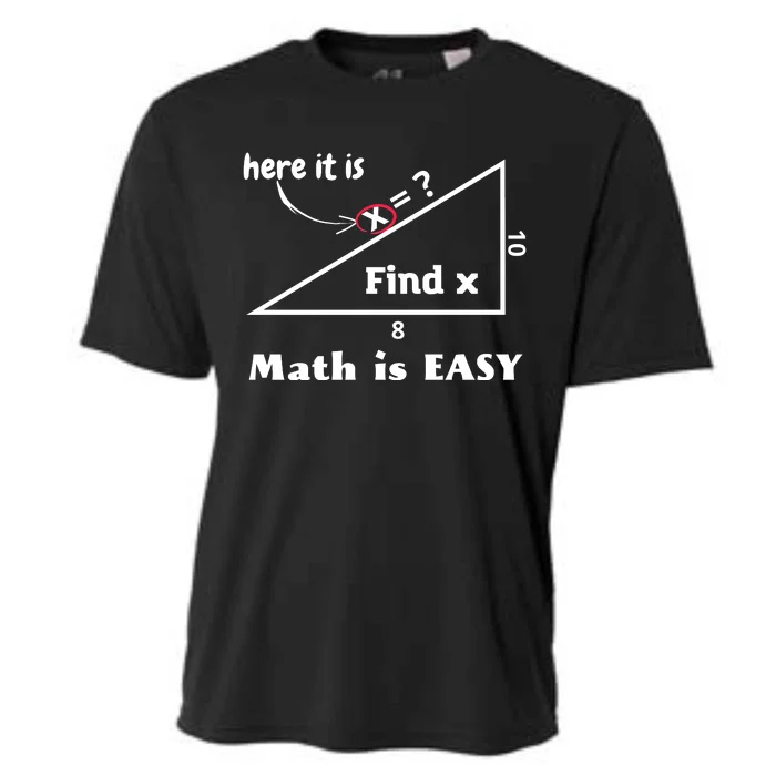 Math Is Easy Here It Is Funny Math Teacher Student Gift Cooling Performance Crew T-Shirt