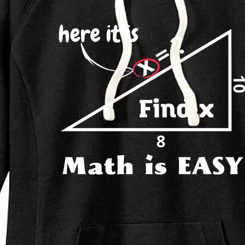 Math Is Easy Here It Is Funny Math Teacher Student Gift Women's Fleece Hoodie