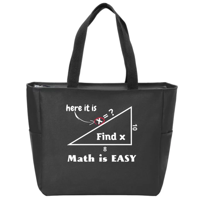 Math Is Easy Here It Is Funny Math Teacher Student Gift Zip Tote Bag