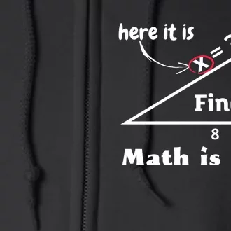 Math Is Easy Here It Is Funny Math Teacher Student Gift Full Zip Hoodie