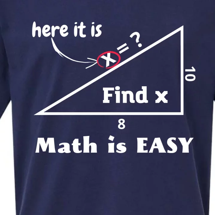 Math Is Easy Here It Is Funny Math Teacher Student Gift Sueded Cloud Jersey T-Shirt