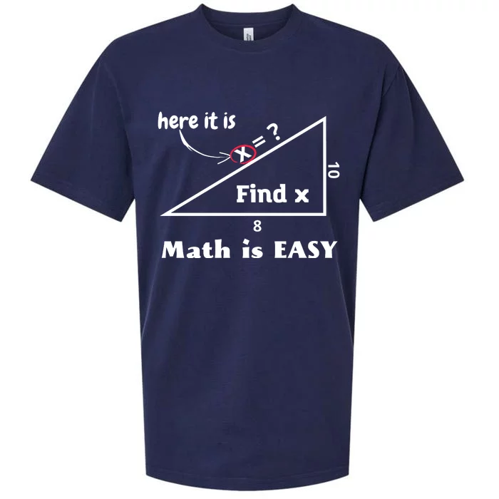 Math Is Easy Here It Is Funny Math Teacher Student Gift Sueded Cloud Jersey T-Shirt