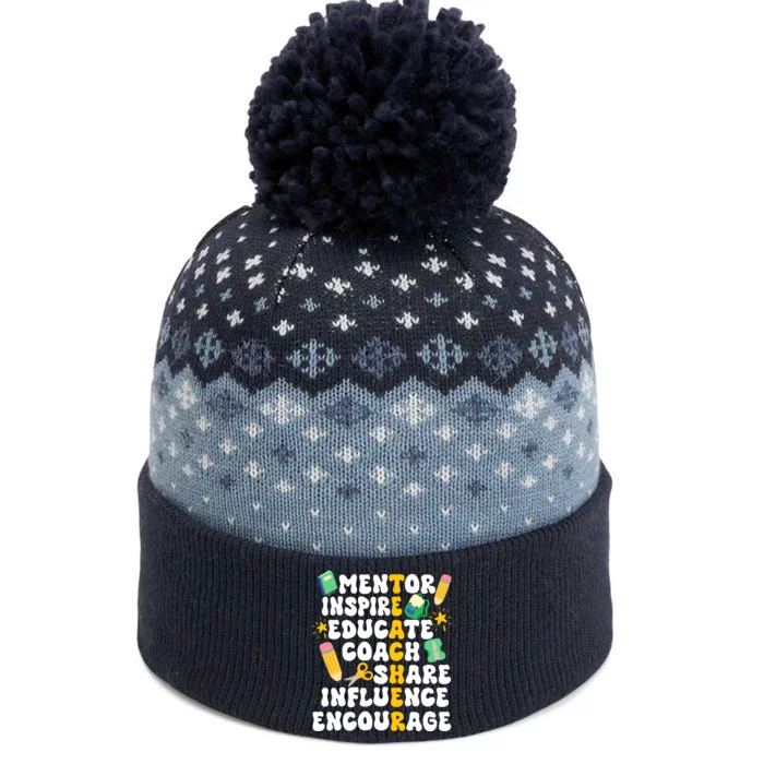 Mentor Inspire Educate Coach Share Influence Encourage Teacher Back To School The Baniff Cuffed Pom Beanie