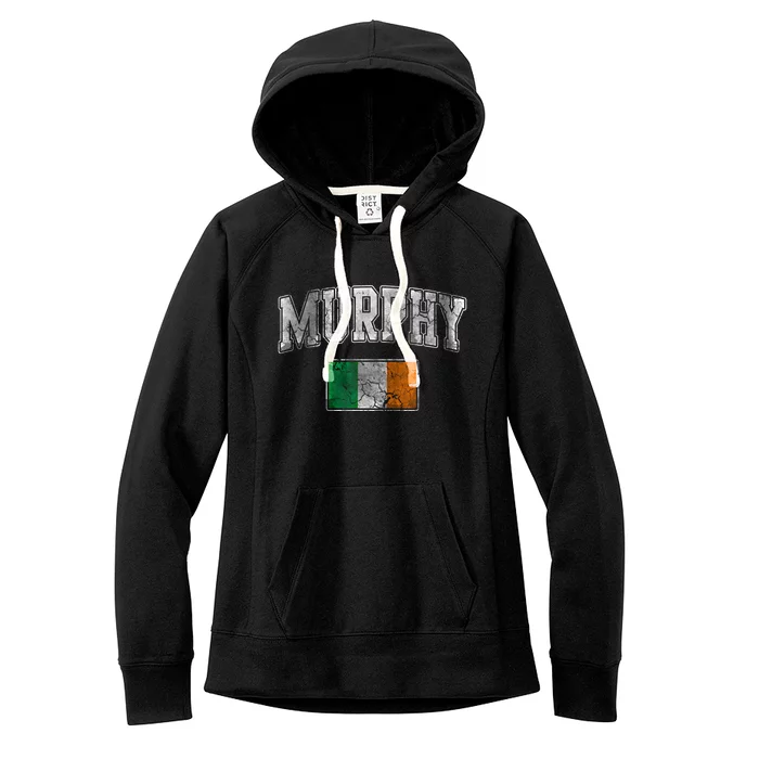 Murphy Irish Flag Ireland St Patricks Day Vintage Distressed Gift Women's Fleece Hoodie