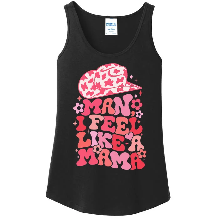 Man I Feel Like A Mama Western Baby Announcement Ladies Essential Tank