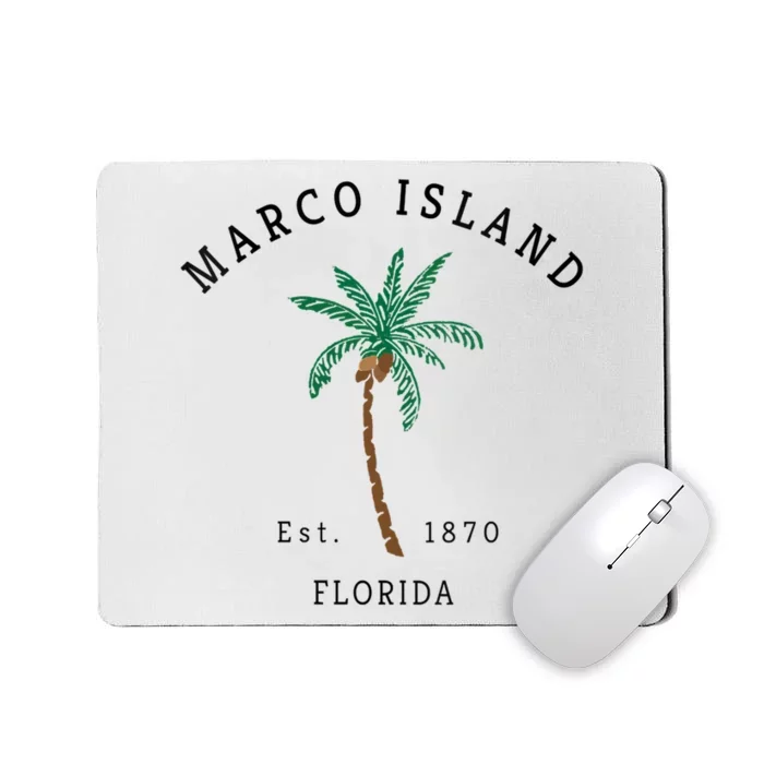 Marco Island Florida Colorful Palm Tree Retro Novelty Mousepad