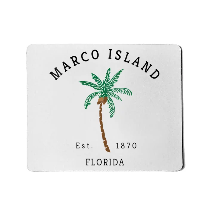 Marco Island Florida Colorful Palm Tree Retro Novelty Mousepad