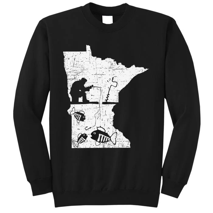 Minnesota Ice Fishing Love Minnesota Fishing Tall Sweatshirt