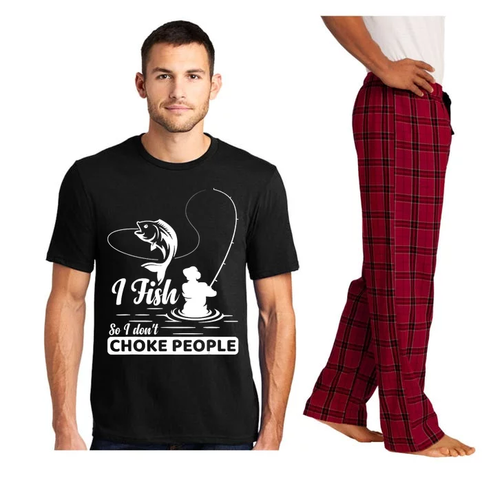 Meme I Fish So I Don't Choke People Funny Sayings Fishing I Fish Meme Shirt Pajama Set