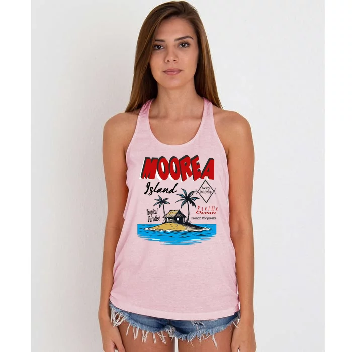 Moorea Island French Polynesia Women's Knotted Racerback Tank