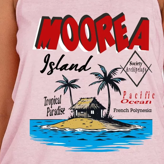 Moorea Island French Polynesia Women's Knotted Racerback Tank