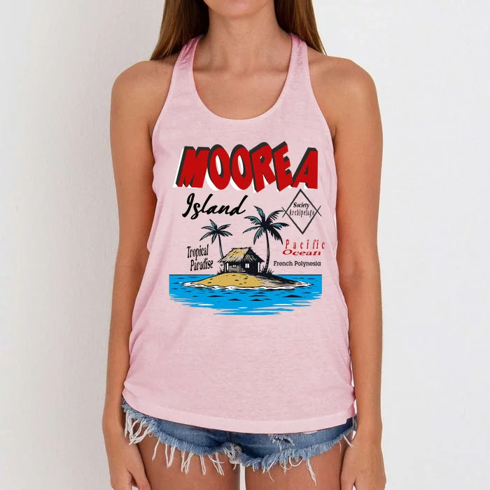 Moorea Island French Polynesia Women's Knotted Racerback Tank