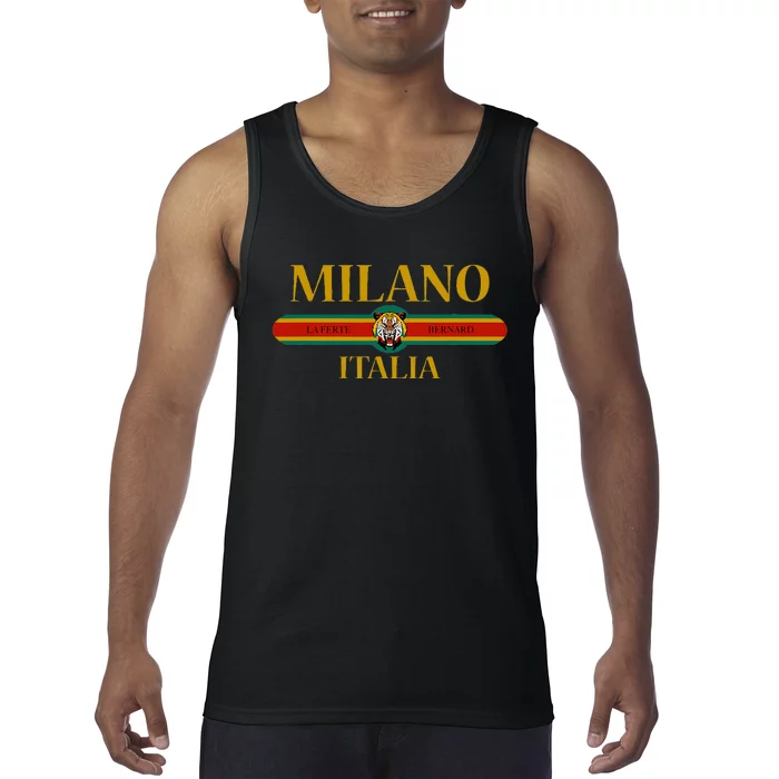 Milano Italia Fashion Tiger Face Milan Italy Tank Top