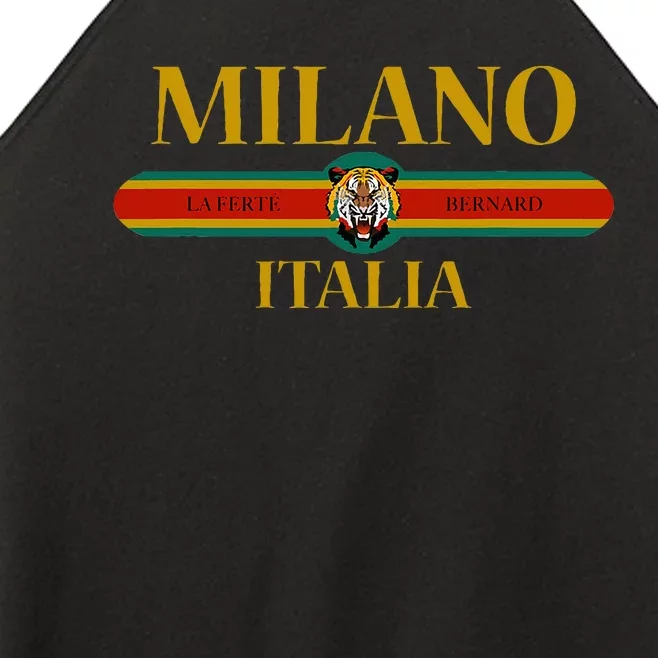 Milano Italia Fashion Tiger Face Milan Italy Women’s Perfect Tri Rocker Tank