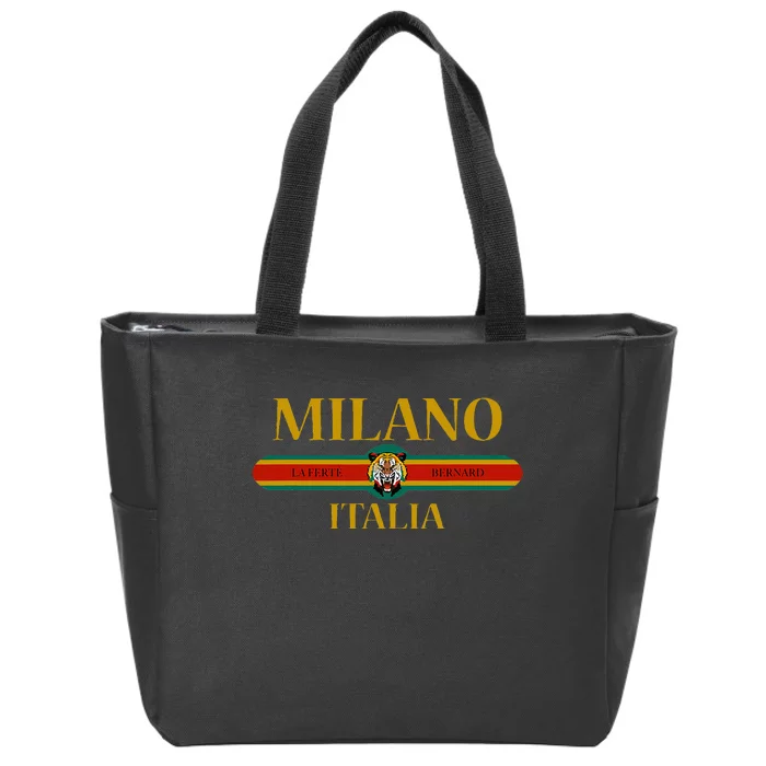 Milano Italia Fashion Tiger Face Milan Italy Zip Tote Bag