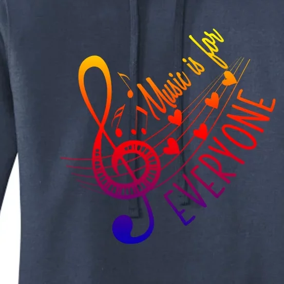 Music Is For Everyone Gift Professor Instrut Music Teacher Gift Women's Pullover Hoodie