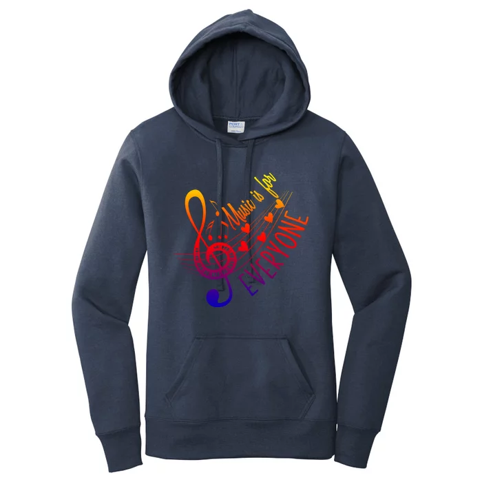 Music Is For Everyone Gift Professor Instrut Music Teacher Gift Women's Pullover Hoodie