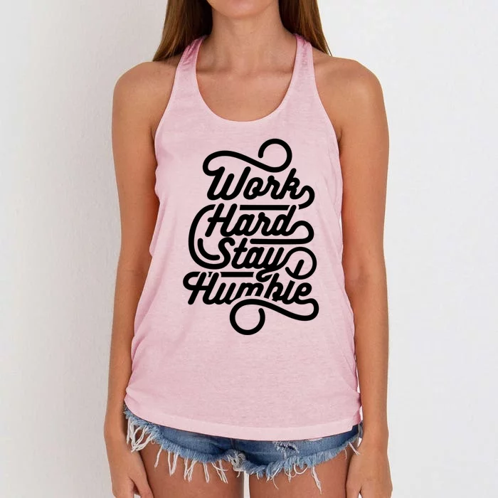 Motivational Inspirational Gift Work Hard Stay Humble Gift Women's Knotted Racerback Tank