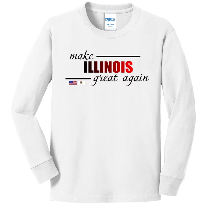 Make Illinois Great Again Kids Long Sleeve Shirt