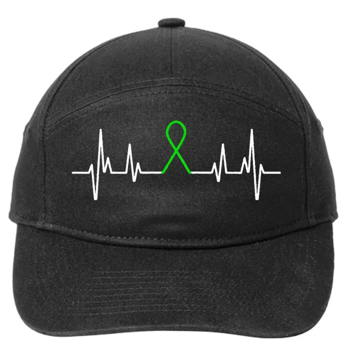 Mental Illness Green Ribbon Mental Health Awareness Month 7-Panel Snapback Hat