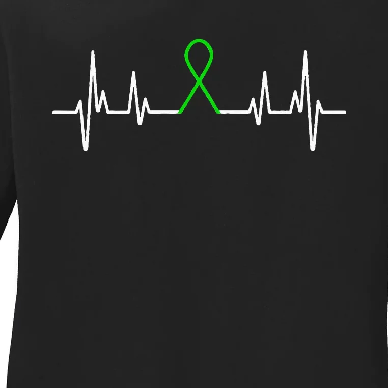 Mental Illness Green Ribbon Mental Health Awareness Month Ladies Long Sleeve Shirt