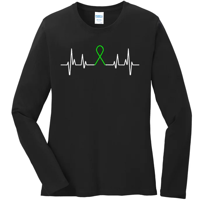 Mental Illness Green Ribbon Mental Health Awareness Month Ladies Long Sleeve Shirt