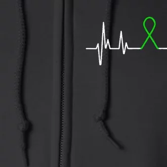 Mental Illness Green Ribbon Mental Health Awareness Month Full Zip Hoodie